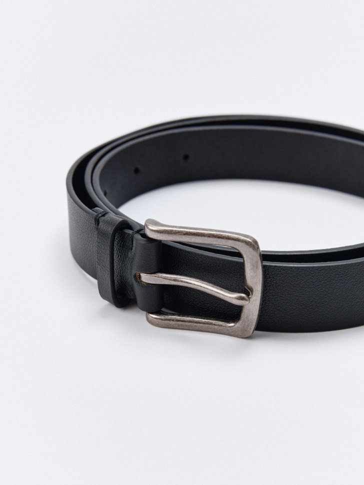 Ремень из натуральной кожи Sela, черный, арт. 35013