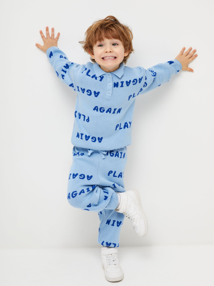 

Вязаные брюки с принтом для мальчиков