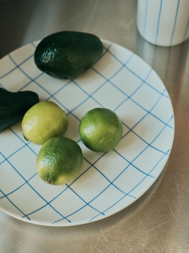 

Обеденная тарелка из каменной керамики в клетку, SL6801227152