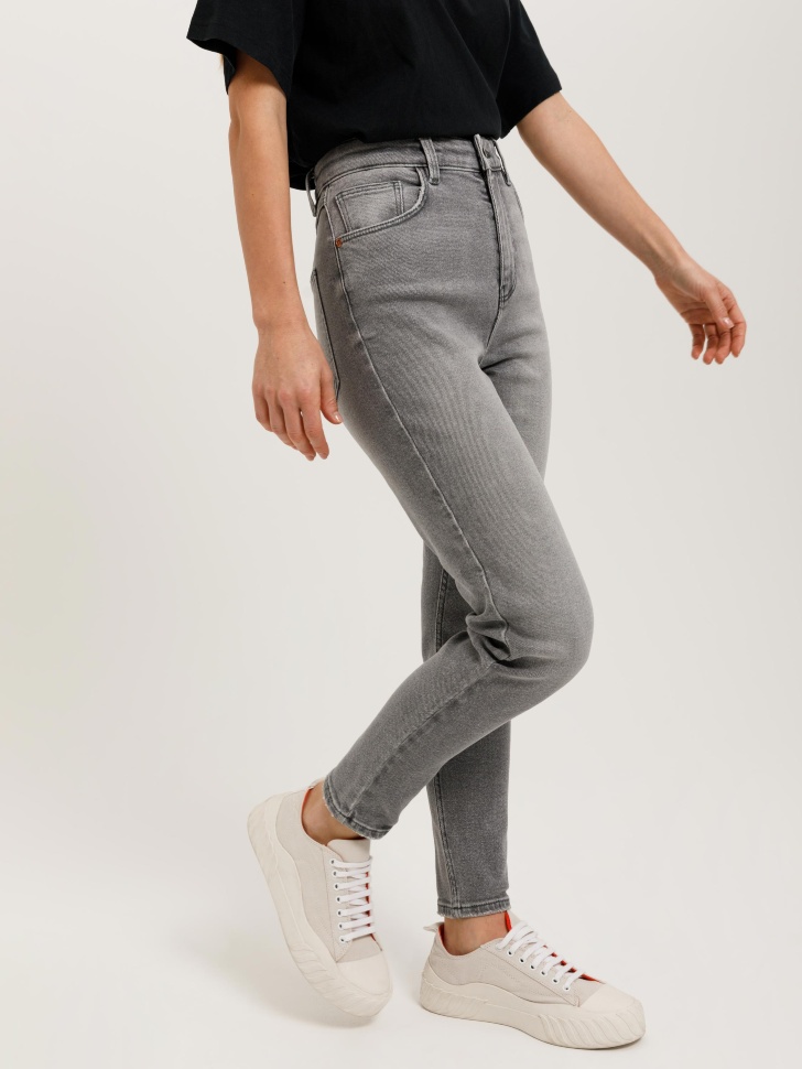 брюки джинсовые женские (серый, XL)