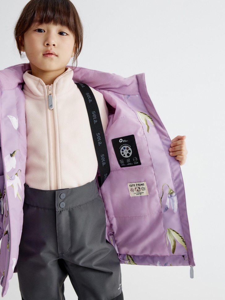 куртка из технологичной мембранной ткани drytex® для девочек из синтепона спереди