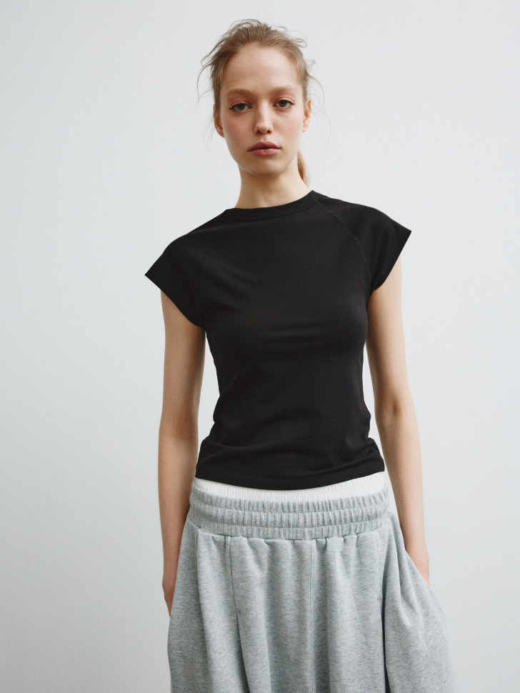 Футболка SELA Young приталенная, черный, арт. 39163