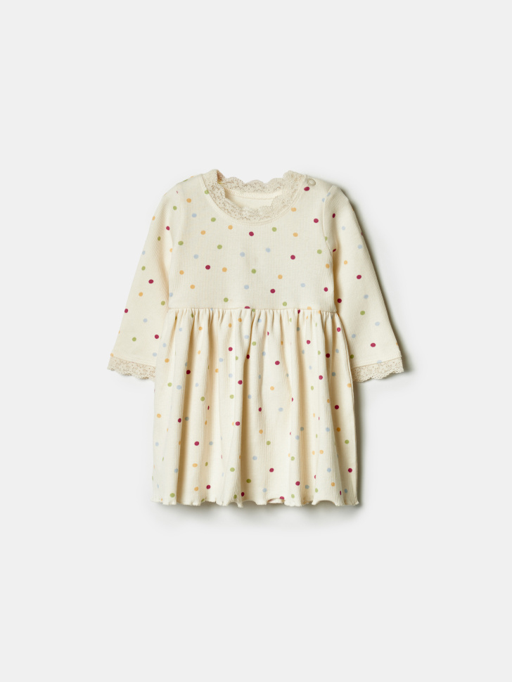 Трикотажное платье Sela в горошек для малышей, разноцветный, арт. 42010