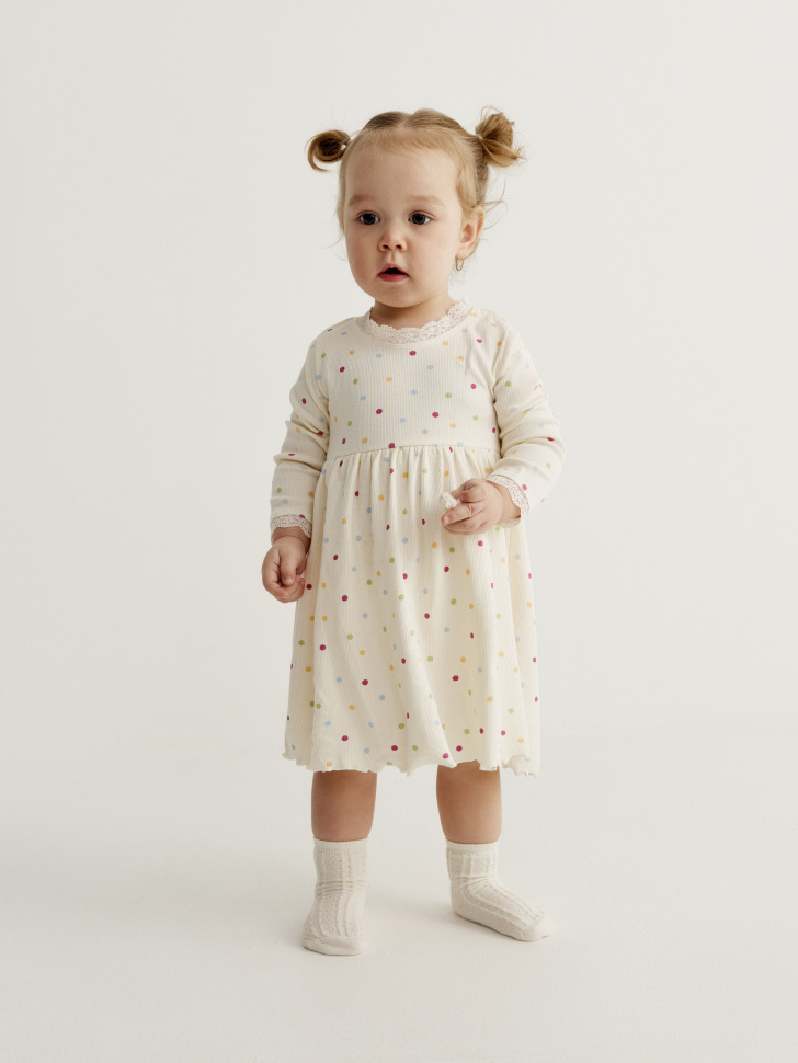 

Трикотажное платье в горошек для малышей, SL6803000701