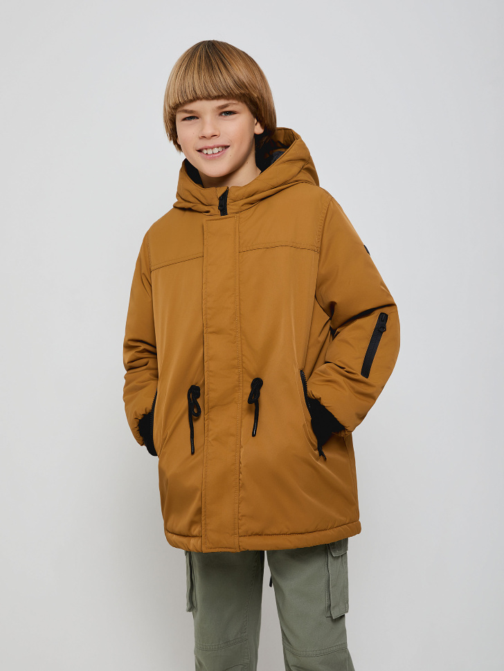 Нейлоновая куртка для мальчиков (коричневый, 146/ 11-12 YEARS)