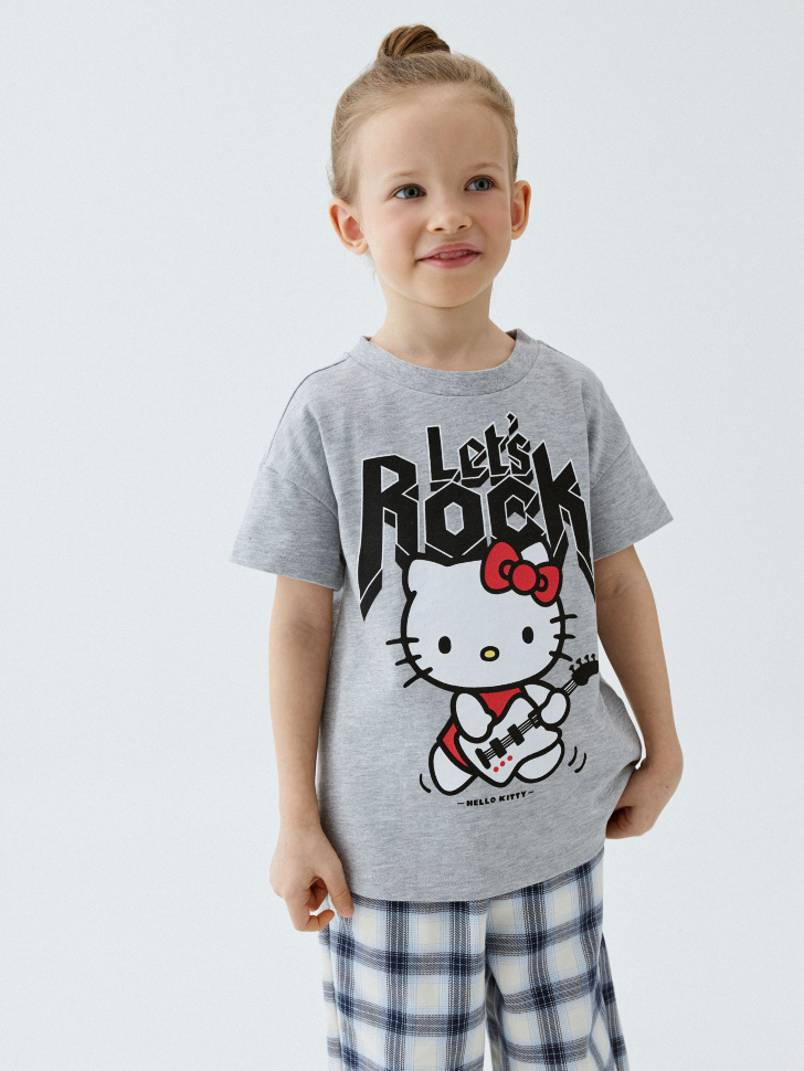 Футболка с принтом Hello Kitty для девочек