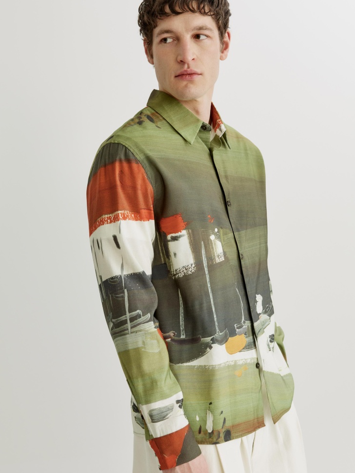 Рубашка SELA ART PEOPLE с Алексеем Ланцевым, разноцветный, арт. 44975