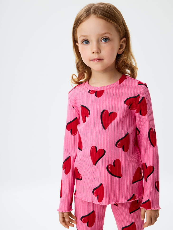 

Лонгслив с принтом для девочек