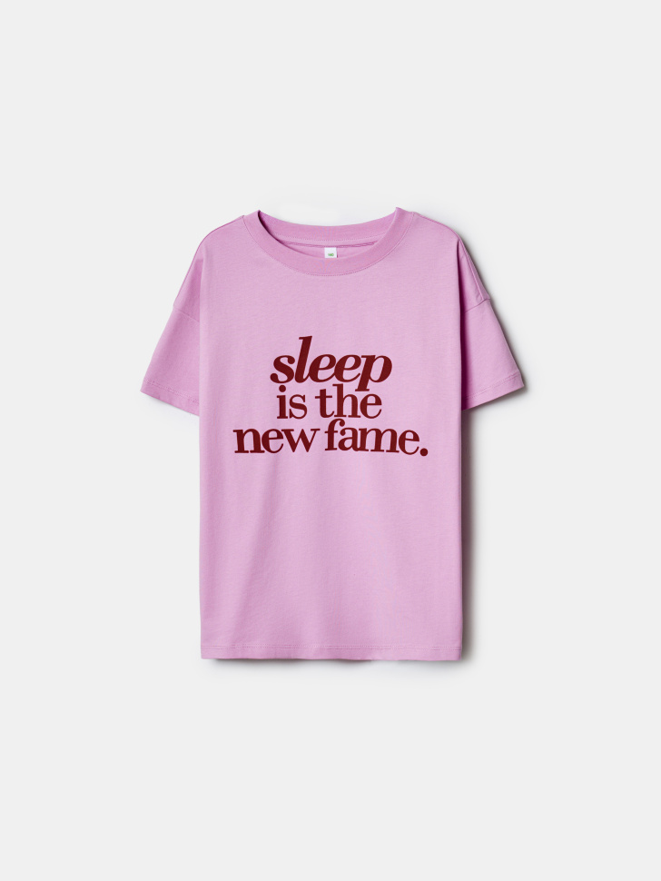 футболка оверсайз с принтом для девочек по цене 799 руб вид справа