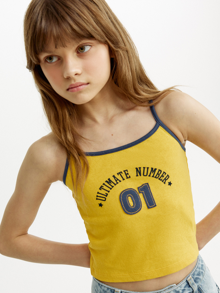 Укороченный топ Sela с принтом, желтый, арт. 53626