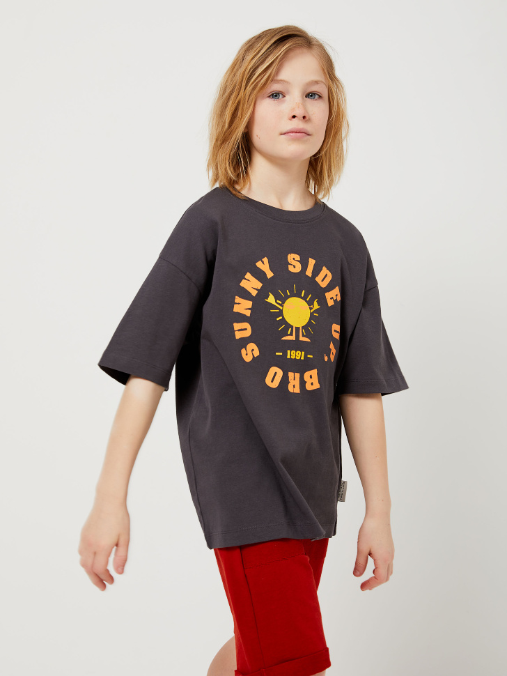 

Футболка оверсайз для мальчиков, Серый