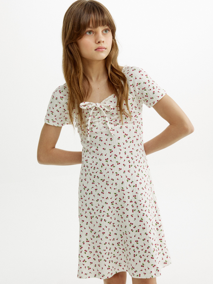 Платье Sela с цветочным принтом, белый, арт. 52458