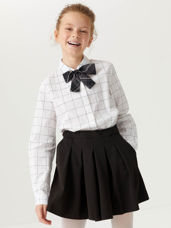 Юбка-шорты со складками для девочек (черный, 164/ 14-15 YEARS) от Sela