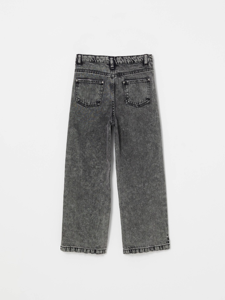Широкие джинсы для девочек (серый, 122/ 7-8 YEARS) от Sela