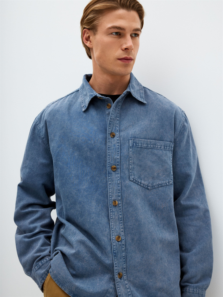 

Рубашка оверсайз из смесового хлопка, 4802110510