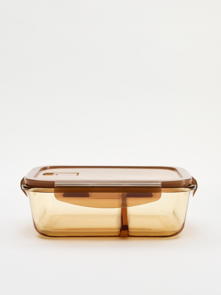 Стеклянный контейнер для хранения продуктов, коричневый, арт. skc-001