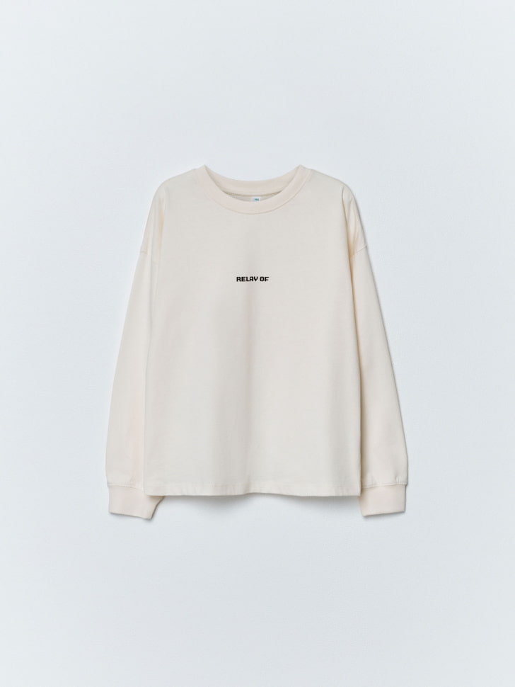 лонгслив оверсайз с новогодним принтом для мальчиков 4680798781075 со скидкой