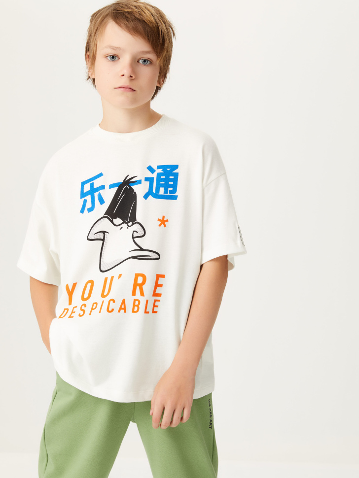 Футболка с принтом Looney Tunes для мальчиков, Белый