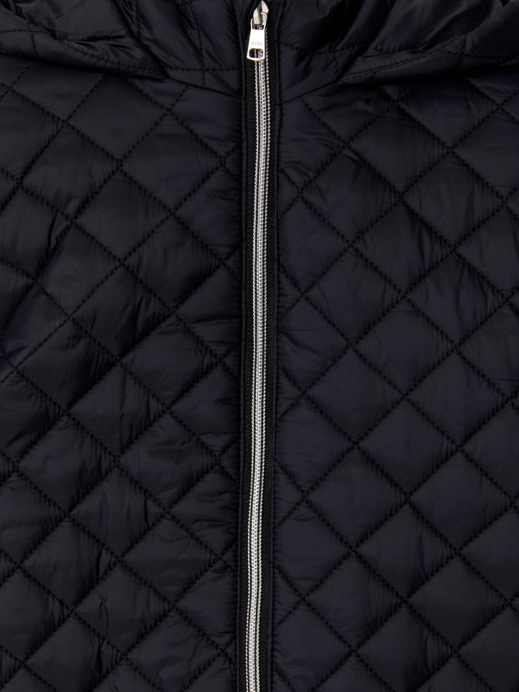 Стеганое пальто с капюшоном для девочек (черный, 152/ 12-13 YEARS) sela 4640078780341 - фото 3