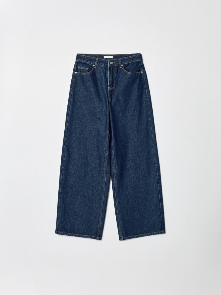 джинсы бойфренды со средней посадкой из хлопка спереди