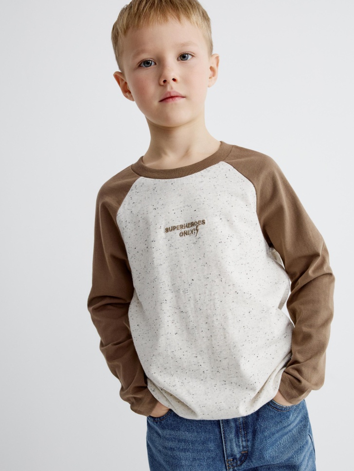 Детский лонгслив SELA с принтом Superheroes Only, арт. 33188
