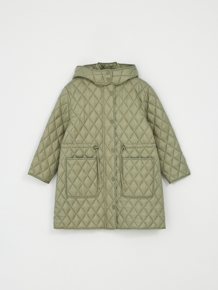 Стеганое пальто для девочек (зеленый, 146) sela 4680168253614 - фото 5
