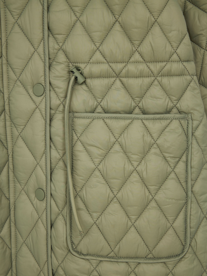 Стеганое пальто для девочек (зеленый, 146) sela 4680168253614 - фото 7