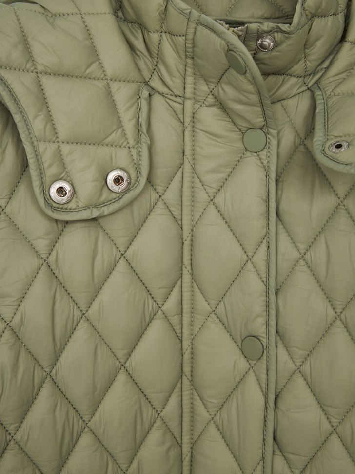Стеганое пальто для девочек (зеленый, 146) sela 4680168253614 - фото 8