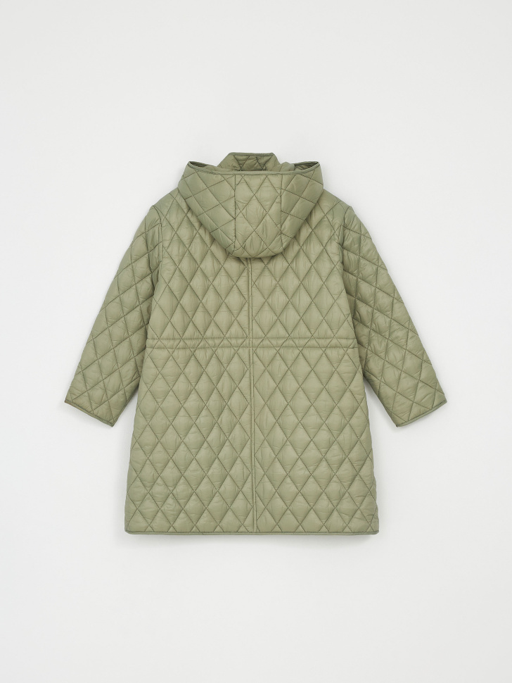 Стеганое пальто для девочек (зеленый, 134) sela 4680168253591 - фото 6