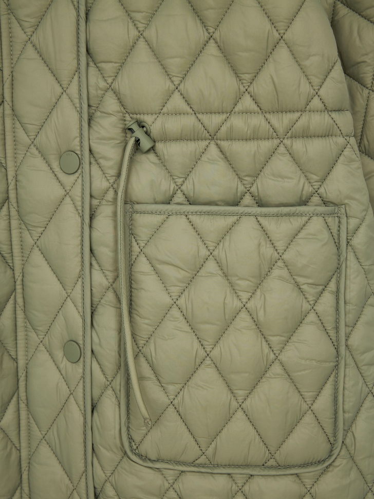 Стеганое пальто для девочек (зеленый, 134) sela 4680168253591 - фото 7