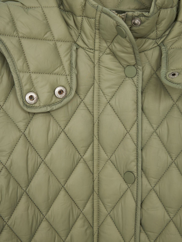 Стеганое пальто для девочек (зеленый, 134) sela 4680168253591 - фото 8