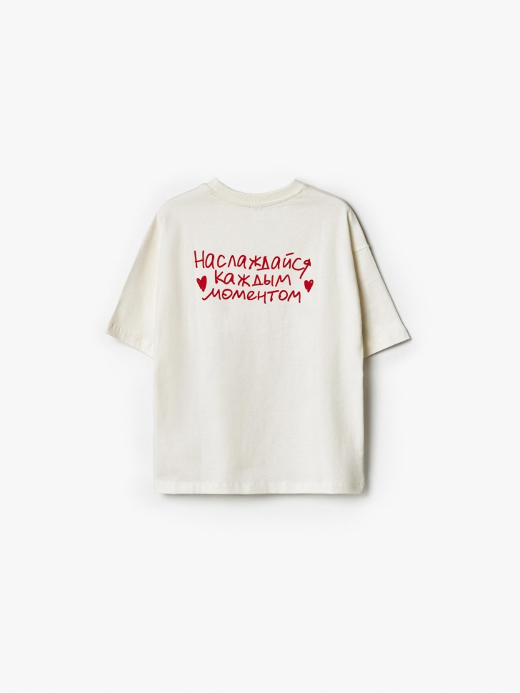 футболка оверсайз с принтом для девочек от бренда sela вид слева