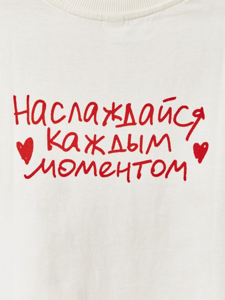 футболка оверсайз с принтом для девочек из россии вид сбоку