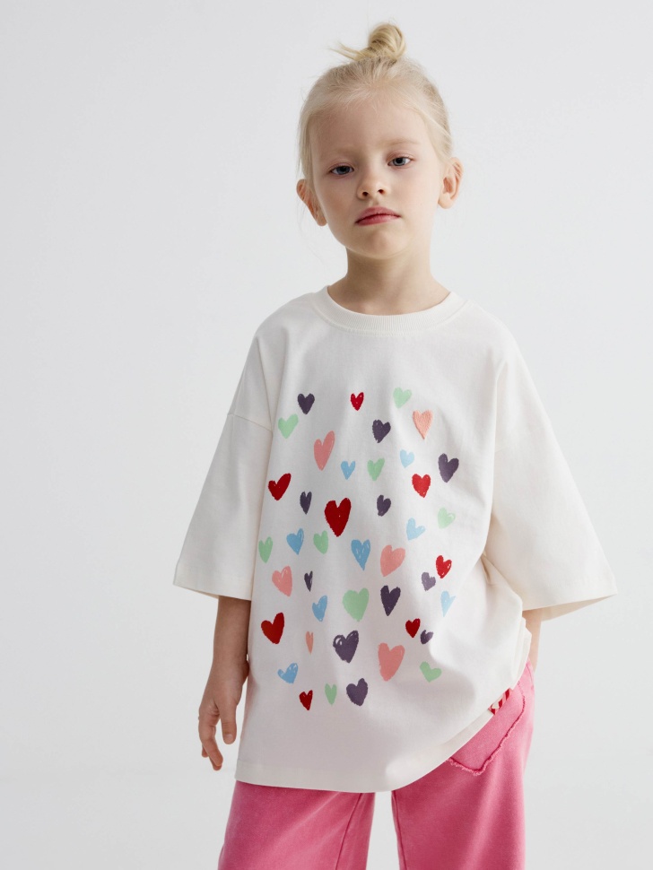 Футболка оверсайз с принтом для девочек 999₽