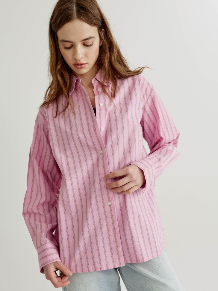 Рубашка оверсайз Sela в полоску, арт. 38477