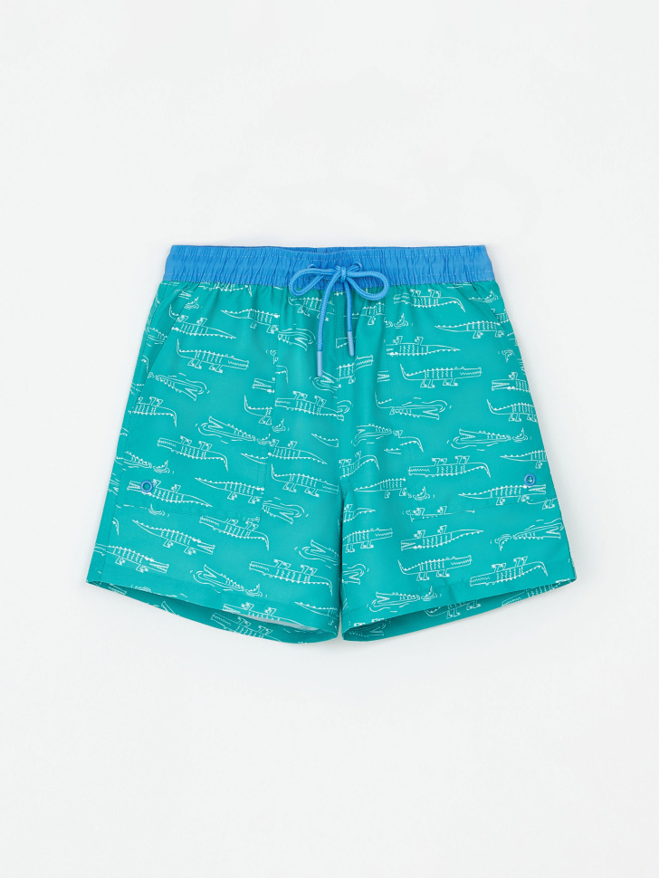 Пляжные шорты с принтом для мальчиков (принт, 134-140) sela 4680168228223