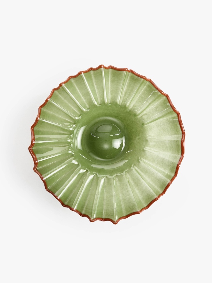 декоративное блюдо из стекла от бренда sela вид слева