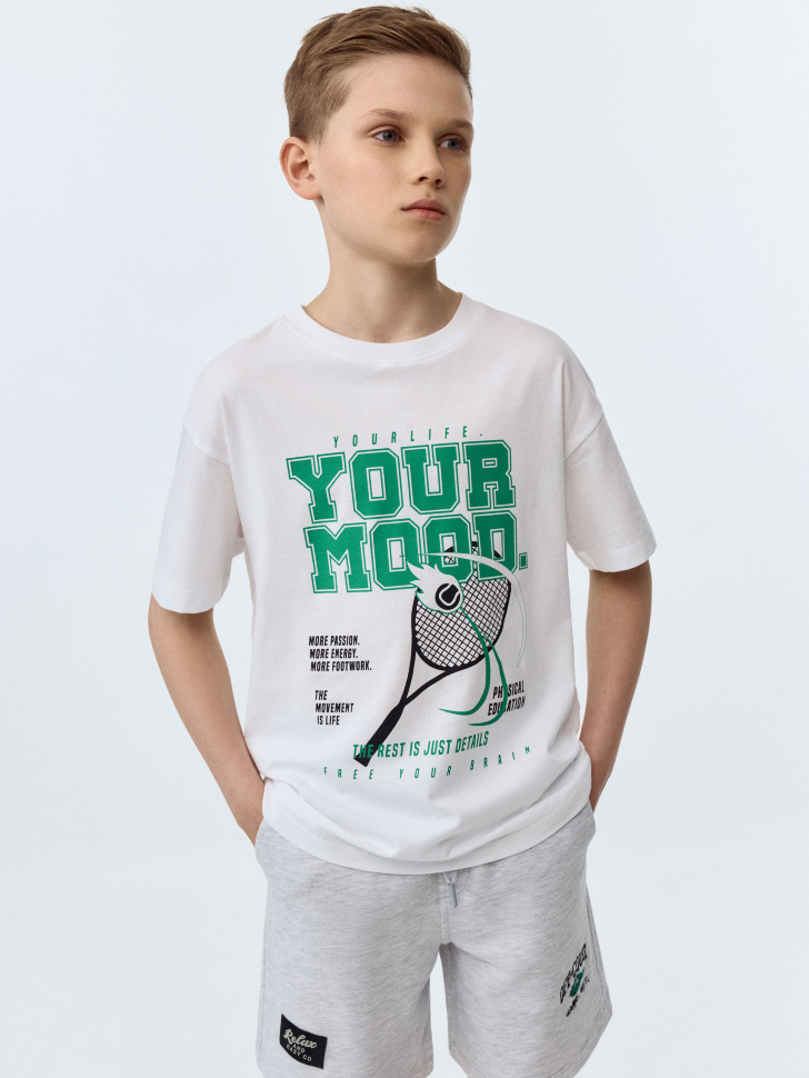 

Футболка оверсайз с принтом для мальчиков