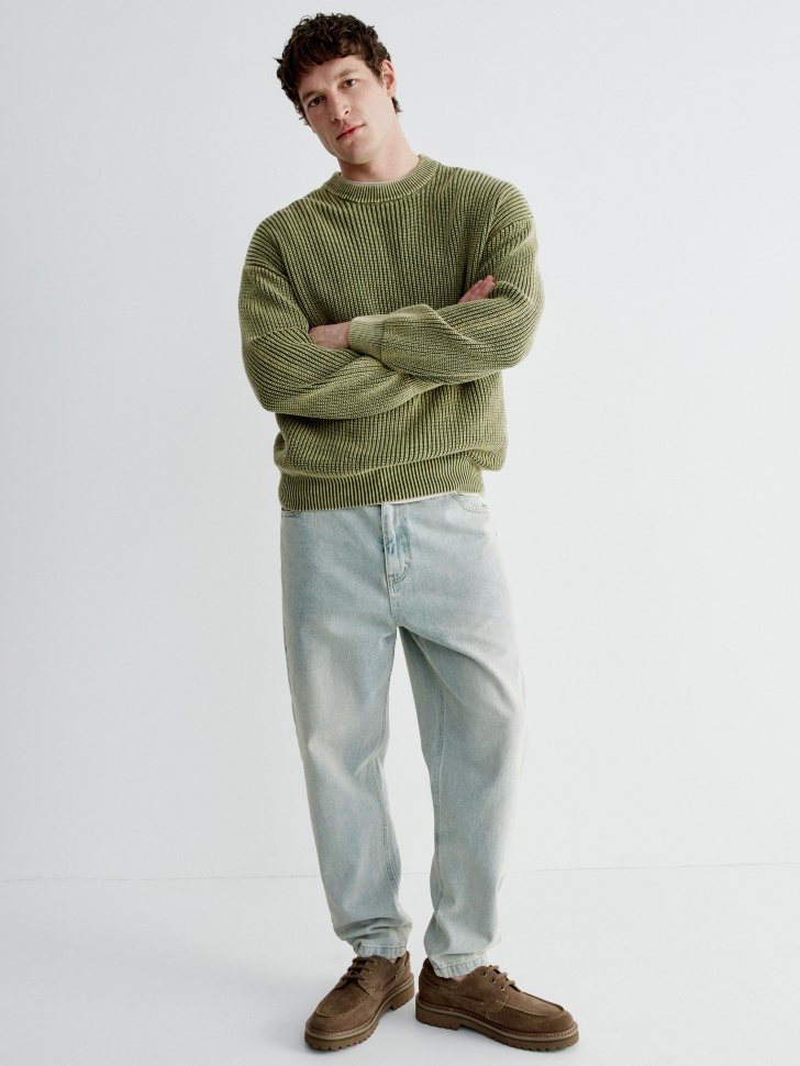 Джинсы SELA расслабленного кроя со средней посадкой, голубой, арт. 42879