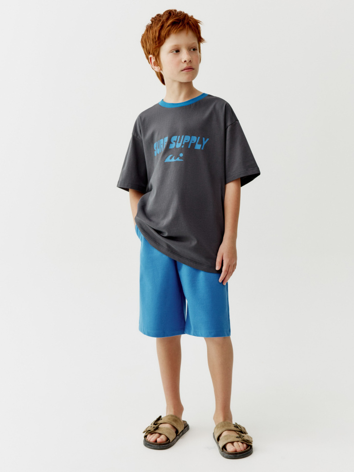 футболка оверсайз с принтом для мальчиков от бренда sela вид слева