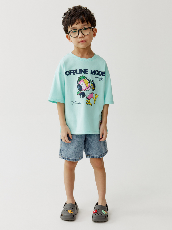 футболка оверсайз с принтом  x союзмультфильм детская от бренда sela вид слева