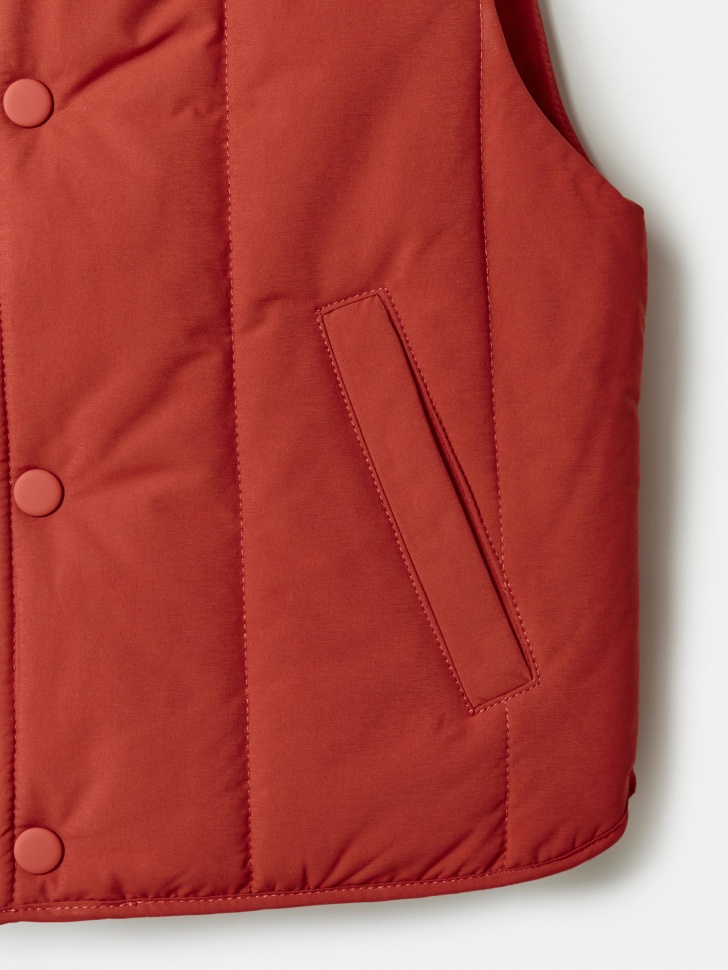 стеганый дутый жилет для мальчиков универсального стиля с лицевой стороны