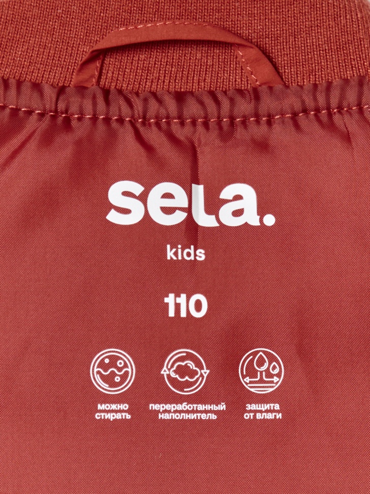 стеганый дутый жилет для мальчиков для детского возраста с изнаночной стороны