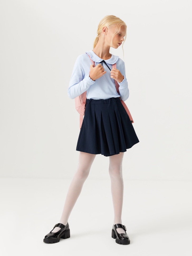 Юбка-шорты со складками для девочек (синий, 164/ 14-15 YEARS) от Sela