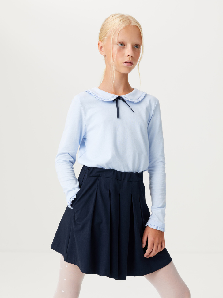 Юбка-шорты со складками для девочек (синий, 164/ 14-15 YEARS) от Sela