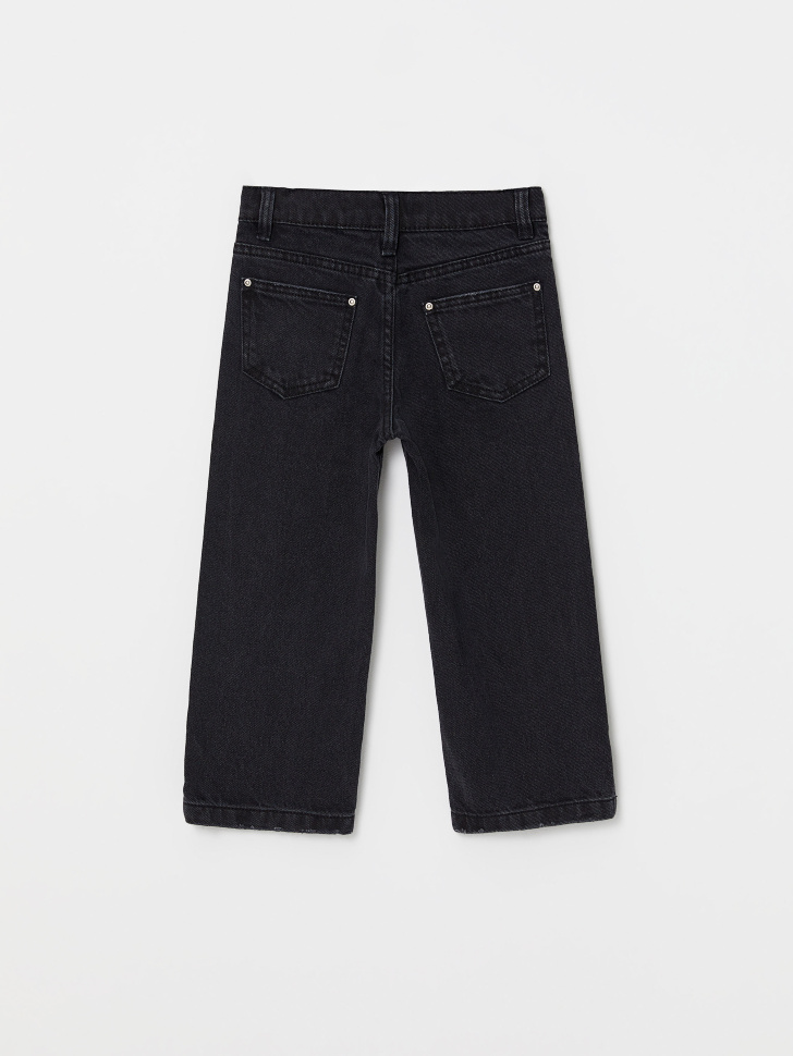 Широкие джинсы для девочек (черный, 104/ 4-5 YEARS) sela 4640078721931 - фото 4