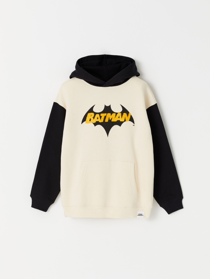 Худи с принтом Batman для мальчиков (белый, 128)