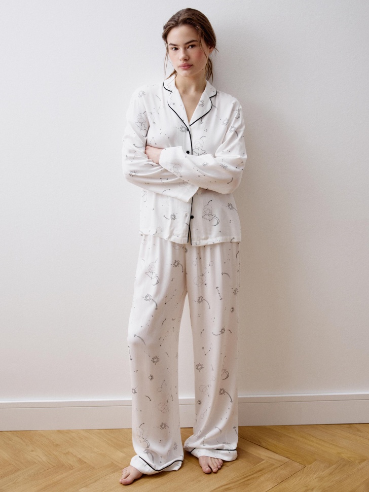 пижамные брюки с принтом из саржевой вискозы 4680798797359 по низкой цене