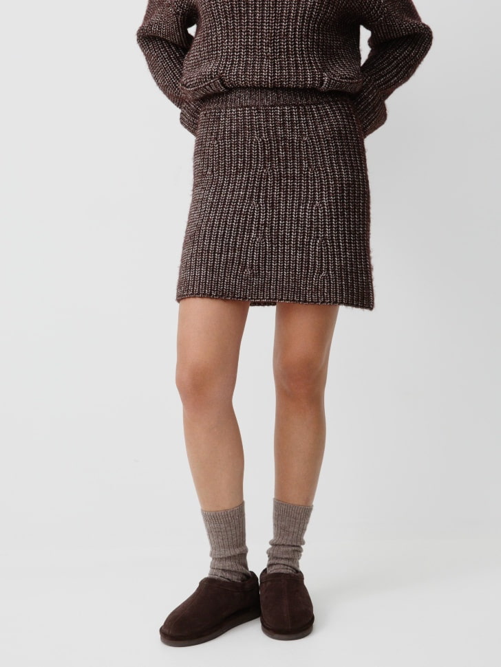 вязаная мини юбка с содержанием шерсти 4610517182432 купить с доставкой