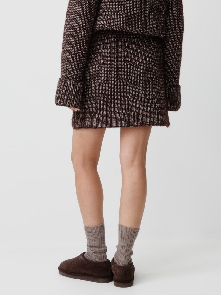 вязаная мини юбка с содержанием шерсти 4610517182432 со скидкой